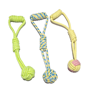 पालतू बहु-रंगीन कपास रस्सी खिलौना बिल्ली कुत्ते प्रशिक्षण संवादात्मक रस्सी चराई दांतों को पीसने दांतों की सफाई बिल्ली खिलौना कुत्ते - Product Image 5