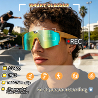 Lunettes intelligentes GOTODO AI 5G avec écran OLED, double caméra, vidéo 4K, mémoire intégrée de 32 Go, étanches IPX-6, charge magnétique sans fil, temps réel