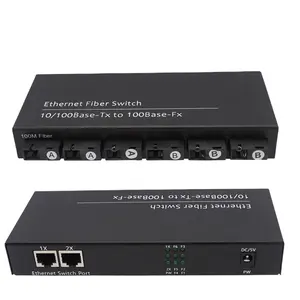 Fiber Optic Media Converter 10/100M Optical Fiber switch 6 port 2 SFP ports