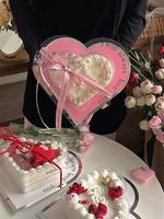 Boîte à gâteau transparente créative en forme de cœur pour la fête des mères, la Saint-Valentin, la fête des femmes, boîte cadeau pour déclaration d'amour sans ruban ni autocollants
