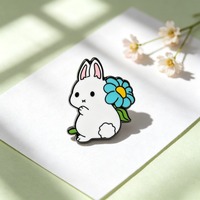 Ensemble de broches lapin de dessin animé, accessoire décoratif animal mignon pour usage quotidien, cadeau de vacances pour les amoureux des animaux et les collectionneurs