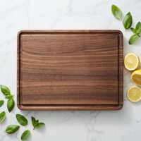 Massieve walnoot houten snijplanken voor de keuken 12x8 inch houten hakblokken met sapgoot voor vlees fruit premium steakplank