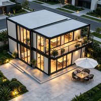 Maison conteneur préfabriquée modulaire extensible à double étage et double aile, ignifuge et étanche, pour usage résidentiel et bureaux - Vente en gros