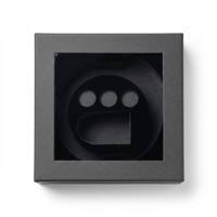 Boîte cadeau de luxe gris mat avec logo personnalisé, estampage or, boîte en papier carrée avec fenêtre transparente et insert en mousse EVA