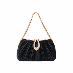 Sac à main de luxe fait à la main avec des perles et un cordon en cuir, sac à main de type cube avec des perles brillantes, sac de soirée - Product Image 1
