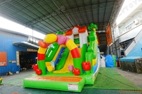 LilyToys Structure de jeu et toboggan gonflable sur le thème du jardin pour fête en plein air et aire de jeux pour enfants