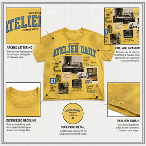เสื้อยืดกราฟิกผ้าฝ้าย 100% หนัก 300 GSM ทรงโอเวอร์ไซส์ สไตล์สตรีทแวร์ ล้างสีแบบซันเฟด ดีไซน์ทำเก่าแบบดิสเทรส ทรงบ็อกซี่ ขายส่ง เสื้อยืดผู้ชาย - Product Image 3