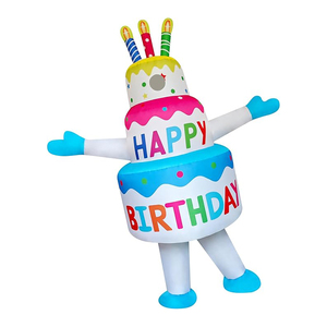 Costume de gâteau d'anniversaire gonflable amusant, déguisement gonflable pour cadeau de <span class=keywords><strong>Noël</strong></span>, fête de cosplay - Product Image 3