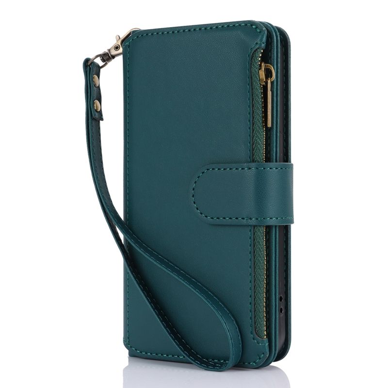 Monogram Iphone Case With Wallet And Strap Leather Zipper Wallet Case For IPhone 13 14 15 Pro Max 12 11 XR 8 7 - Flip Cover IPhone 15 Pro Max Case Leather - Foto 12