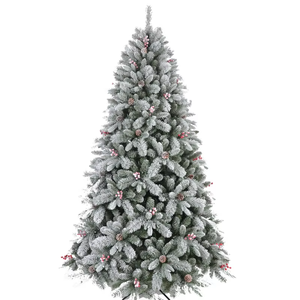 Arbre de Noël artificiel en PE et PVC Arbre de Noël floqué avec lumière LED pour décoration intérieure et extérieure de 7,5 pieds Vente en gros - Product Image 1