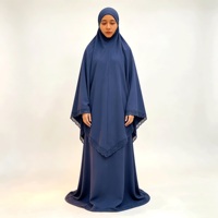 Ensemble jupe et khimar brodé sur mesure, vente en gros, deux pièces, bordure en dentelle, robe modeste, tenue de prière musulmane, OEM ODM, marque privée