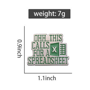 Excel-Arbeitsblatt Emaille-Pins individuell Dies erfordert eine Tabellenheftung Broschenzen Revers-Aufkleber Tierschmuck Geschenk für Kinder Freunde - Product Image 6