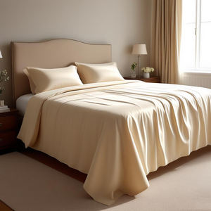 Draps de lit pleine grandeur 90gsm ensemble de literie pour chambre hôtel linge de lit ensembles de draps de literie - Product Image 1