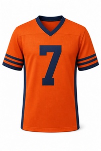 Camiseta de Fútbol Personalizada para Hombre, Color Naranja, Número 7, Cuello en V, Manga Corta, Malla Transpirable, Impresión Sublimada, Corte Regular para Adultos - Product Image 4