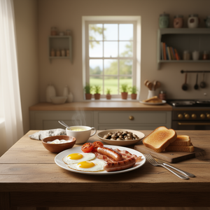 T-shirt à manches longues Full English Breakfast avec design de texte vintage pour les amateurs de cuisine - Product Image 3