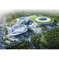 Estructura de Acero Personalizada de Fábrica SAFS para Estadio Interior, Gran Espacio sin Columnas, Pabellón Deportivo con Diseño de Dibujo