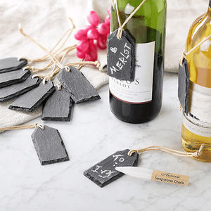 Fournitures d'artisanat en pierre naturelle de haute qualité en gros avec impression UV et 3 couleurs pour les étiquettes de plaque en pierre pour bouteille de vin - Product Image 3