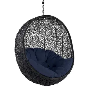 High Quality Handmade Adult Egg Rattan Patio Swing Modern Design Outdoor Furniture For Garden Use Single Person Use