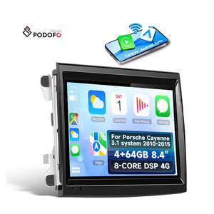 Autoradio Android Podofo 8,4 pouces 8 cœurs Qualcomm double système 4+64 Go pour Porsche Cayenne 3.1 2010-2015 avec 4G LTE / DSP OEM d'usine - Product Image 1