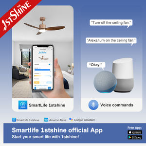 Ventilateur de plafond 1stshine personnalisé de 52 pouces avec télécommande, en plastique, pour appartement, lumière à intensité variable - Product Image 6