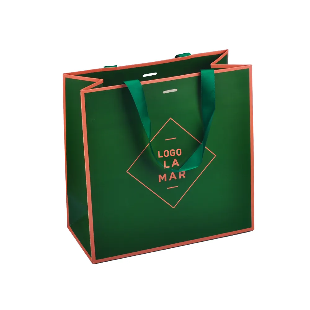 Bolsa de regalo de papel de lujo con logotipo personalizado, embalaje de boutique, de compras con logotipos, bolsas de papel con su propio logotipo