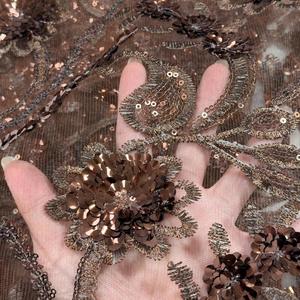 בד תחרה אפריקאי בעיצוב חדשני לשנת <span class=keywords><strong>2026</strong></span>, בד רשת נמתח, טול רקום, לבגדי מסיבות - Product Image 5