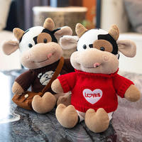 Jouet en peluche vache mignonne la mascotte de l'année du boeuf idéal nouvel an et cadeau d'anniversaire pour les filles fournisseur en gros en stock