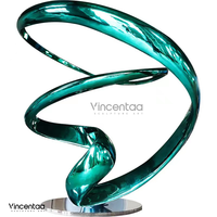 Sculpture d'art moderne verte Vincentaa pour la décoration intérieure de luxe, sculpture d'hôtel