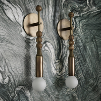 Nouveau Design Personnalisé Postmoderne Designer Art Décor Pierres Semi-précieuses Agate Décoré Cuivre Applique Murale Talisman Applique Murale