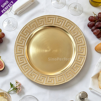 Assiettes de présentation rondes en plastique dorées pour mariages, banquets et fêtes – Vente en gros