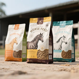 אריזת הזנת סוסים מותאם אישית כבד מזון לבעלי חיים מזון מזון עוף עוף תוכי עוף עוף עוף שקיות שקית סוס - Product Image 1