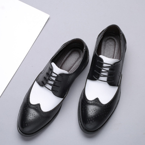 Men's New Creative Trendy Casual Wedding Leather Shoes Formal Business Low-Top Pointed Toe Style with <strong>Brogue</strong> Pattern - Product Image 6