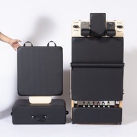 LUMINE Reformer de Pilates compact et pliable en bois d'érable avec roues, machine multifonctionnelle pour le fitness à domicile, gain de place, musculation