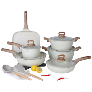 Donnor Belle 16-Piece Cookware Set Non-Stick Die-<b>Cast</b> Aluminum Pots <b>Pans</b> Frying <b>Pan</b> With Lids Oven Safe Hand Wash Only - Product Image 3