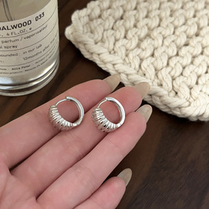Yinruitai S925 Sterling <b>Silver</b> Hoop Earrings Women's Minimalist Geometric <b>Studs</b> For Everyday Wear - Product Image 2