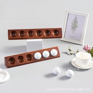 Wooden Golf Ball Storage Rack <b>Wall</b> Mount Single Layer Pine Material <b>Desk</b> Display Shelf Collectible Organizer - Product Image 3