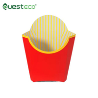 Boîte à frites personnalisée en carton blanc de qualité alimentaire, design efficace avec revêtement anti-graisse pour la restauration rapide à emporter