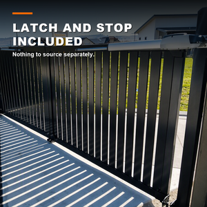 Aluminum Vertical Slat Entrance Gate Weather Resistant <b>Privacy</b> Screening <b>for</b> Patio Courtyard and Villa Developments - Product Image 3