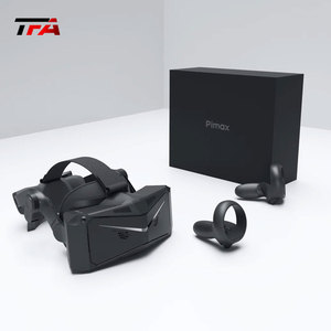 Casque <span class=keywords><strong>VR</strong></span> <span class=keywords><strong>PC</strong></span> Ultra 8K avec lunettes 3D Magenta & Vert, écran virtuel >80 pouces, manettes de jeu pour simulation de course et de vol - Product Image 5