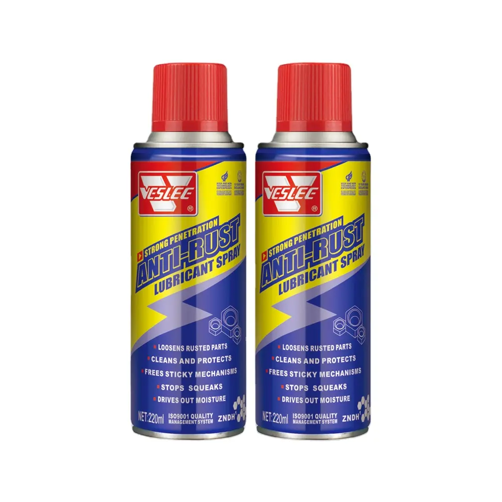 Veslee spray lubrificante anti-ferrugem, lubrificante anti-ferrugem em silicone para óleos metálicos de 220ml