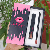 Kit de maquillage pour les lèvres 2 en 1, gloss à lèvres et crayon à lèvres, marque privée, imperméable, longue tenue, vegan, rouge à lèvres liquide mat
