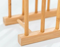 Support de séchage pour assiettes en bambou, porte-livres et magazines de bureau, avec porte-ustensiles pour cuisine, bureau et comptoir domestique