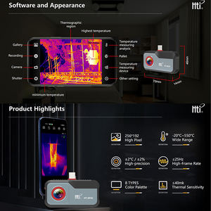 Caméra thermique industrielle pour téléphone portable HT-203U, résolution infrarouge 256x192, avec huit palettes de couleurs et suivi des points chauds - Product Image 4