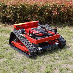 Mesin pemotong rumput kendali jarak jauh perayap semua medan mesin pemotong rumput bergaris dengan pengendali Radio pemotong rumput robot