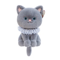 Süße Bella Katzen-Plüschfigur mit Spitze, kurzer Plüsch, Hochzeits-Komfort-Plüschtier, hübsches Katzen-Geburtstagsgeschenk für Mädchen