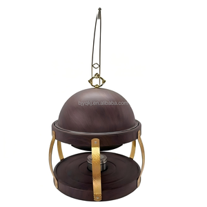 Chauffe-<span class=keywords><strong>plat</strong></span> commercial 8L en bois grainé, type dôme suspendu, pour buffet d'hôtel, mariage rustique et restauration de petites entreprises, pour garder les <span class=keywords><strong>viandes</strong></span> chaudes - Product Image 6