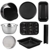Ensemble d'ustensiles de cuisson en acier au carbone, ensemble complet, moule, compatible four, compatible lave-vaisselle, moule à tarte aux œufs, moule à gâteau, moule à pizza, moule à pâtisserie, moule à dessert, moule à pain