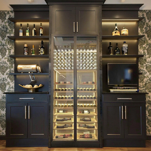 <span class=keywords><strong>Cantinetta</strong></span> Vino Elettrica Intelligente Personalizzata <span class=keywords><strong>con</strong></span> Controllo Temperatura a Doppia Zona, Porta in Vetro e Ripiani in Acrilico per Uso Domestico e Esterno - Product Image 2