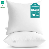 Inserts de coussin carrés en polyester |   Plaid décoratif en peluche douce, lavable en machine, blanc, lot de 1 pour canapé, fauteuil ou lit