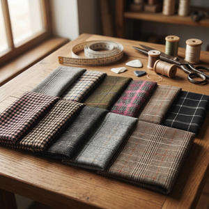Tissus en stock : mélanges de laine 30% Melton Plaids tissés pour l'hiver 400~500gsm 58/60 pouces - Product Image 3